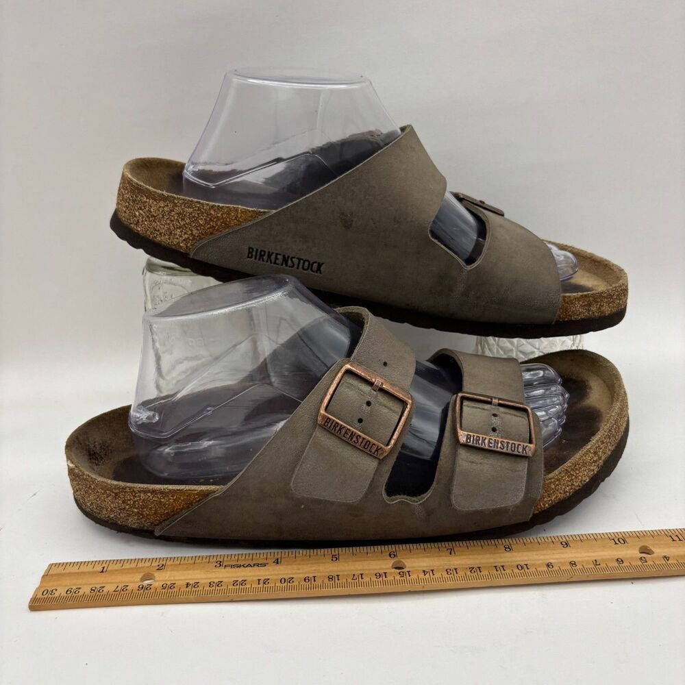 Birkenstock Milano Taupe Oiled Leather Sandals Backstrap Unisex EU 42 - Picture 2 of 7